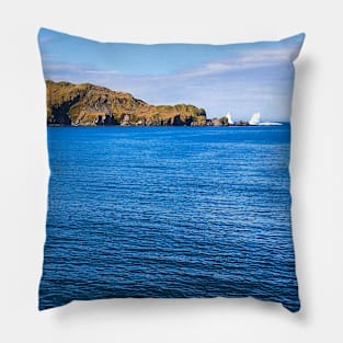 ICEBERG, GRASS HILL AND BLUE OCEAN Pillow