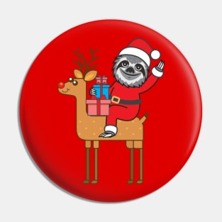 Sloth Santa Pin