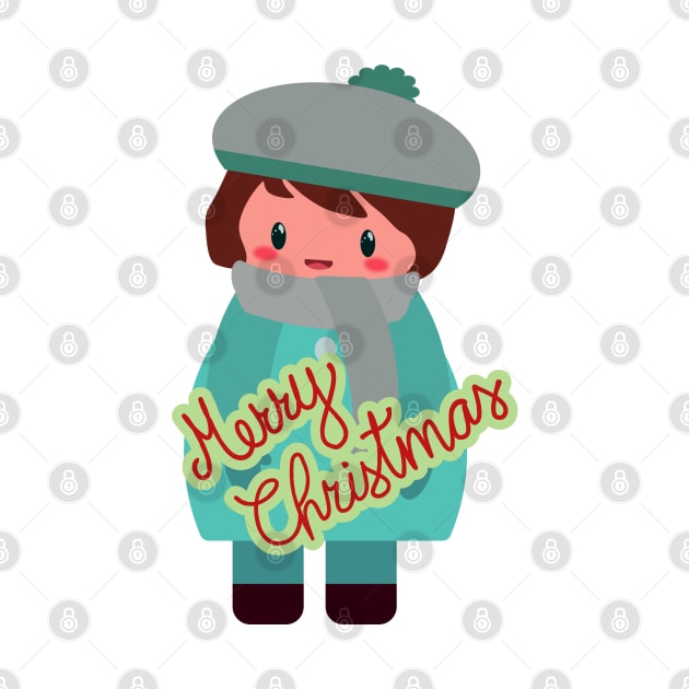 Chibi boy wishes you a Merry Christmas by Missing.In.Art