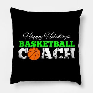 Basketball Coach Christmas - Retro Distressed Grunge Pillow