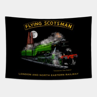 Classic Steam Train The Flying Scotsman Crossing The Forth MotorManiac Tapestry