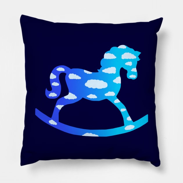 Rocking Horse Cloud Dream Pillow by Art by Deborah Camp