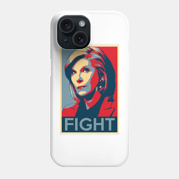 Diane Lockhart FIGHT Poster Phone Case by baranskini