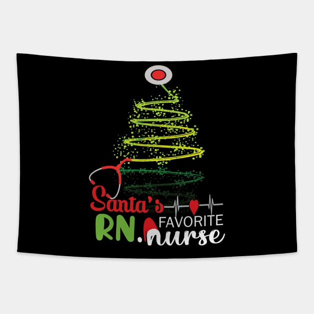 Santa's Favorite RN Nurse.. RN Nurse christmas gift Tapestry by DODG99