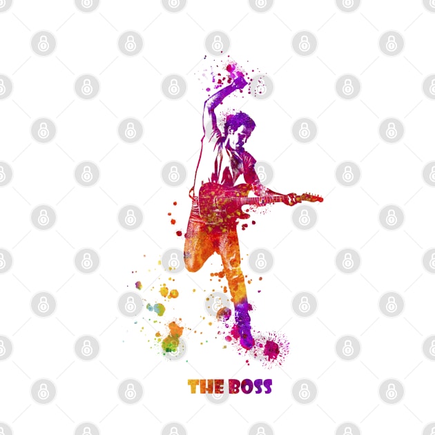 Bruce Springsteen The Boss Watercolor Splatter 04 by SPJE Illustration Photography