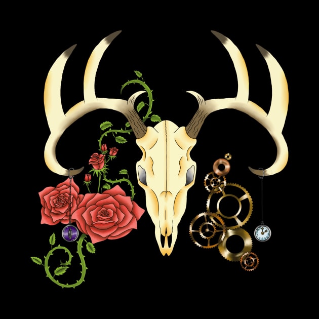 Steampunk deer skull by Lukascreaturestudio 