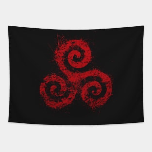 Teen Triskelion Red Ink Tapestry