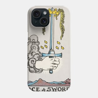 Ace of swords tarot card Phone Case