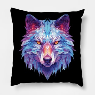 Holographic Wolf - modern gift design Pillow