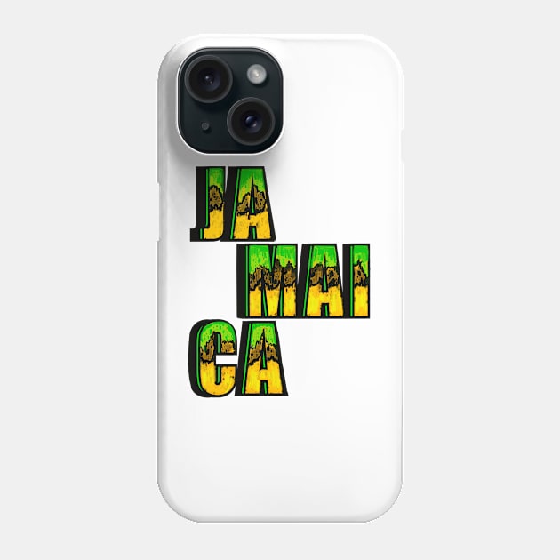 Vintage retro Reggae Rasta Jamaican flag colours colors Jamaica Phone Case by Artonmytee