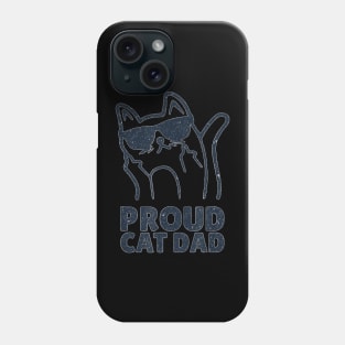 Funny Retro Proud Cat Dad Showing He Finger For Cat Lovers Phone Case