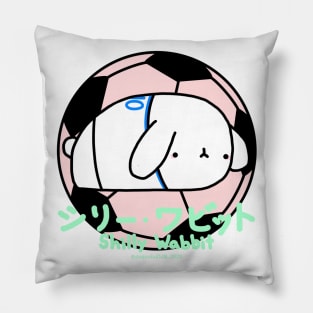 [Shilly Wabbit] Baby Lop Bunny Rabbit Loves Soccer (Pink) Pillow