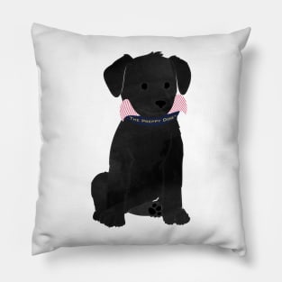 Cute Preppy Black Lab Puppy Dog Pillow