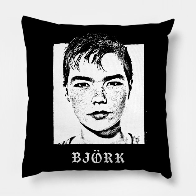 Bjork // Retro Style Fan Design Pillow by DankFutura