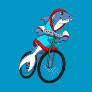 Cute  Shark on a Bicycle T-Shirt