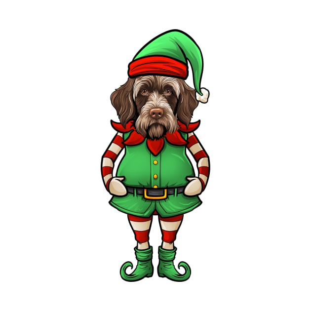 Funny Christmas Elf Wirehaired Pointing Griffon Dog by whyitsme