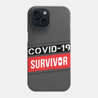 Coronavirus Covid-19 Survivor Black / Red Design Phone Case