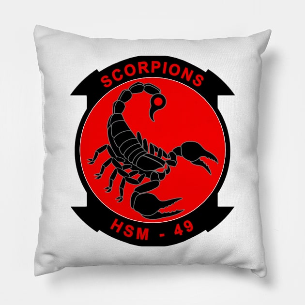 Helicopter Maritime Strike Squadron Four Nine (HSM-49) Scorpions Pillow by Airdale Navy