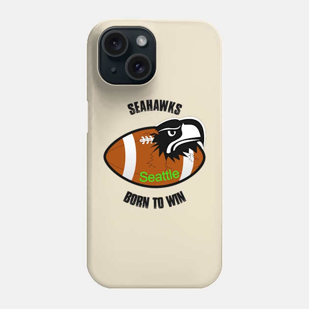 Seahawks Born To Win Phone Case by BishBashBosh
