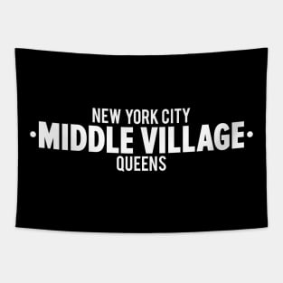 Middle Village Queens Logo - A Minimalist Tribute to Suburban Serenity Tapestry