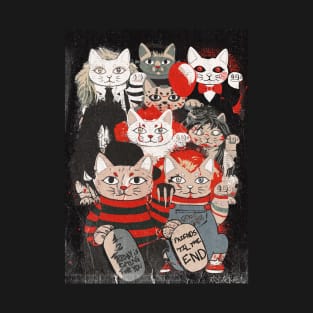 Horror Maneki Neko Vintage Gang Halloween Party 2019 T-Shirt
