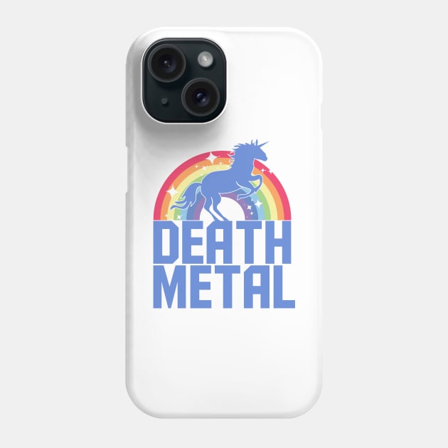 Death Metal Unicorn (Blue) Phone Case by treszure_chest