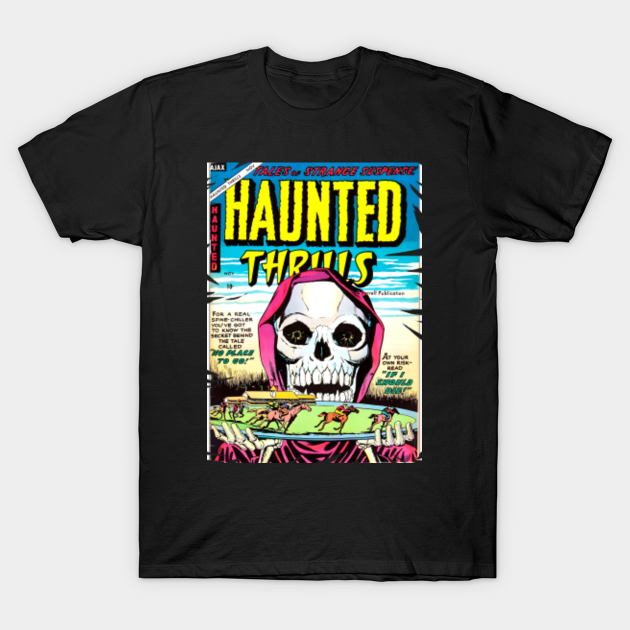 Discover Vintage Horror Comic Cover Haunted Thrills - Vintage Comic Book Cover - T-Shirt