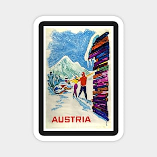 Austria, Ski Poster Magnet