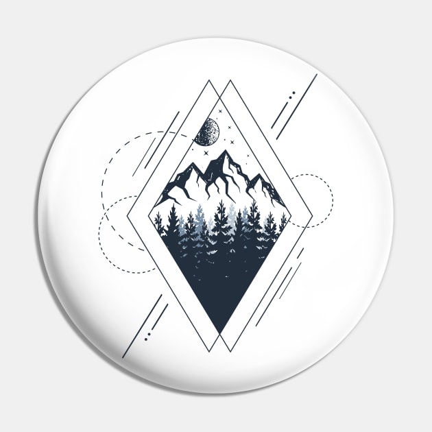 Mountains. Geometric Style Pin by SlothAstronaut