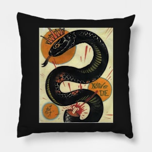 join or die, socialist black snake, tattoo art Pillow
