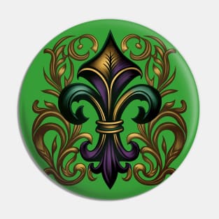 Fleur de Lis - Floral Mardi Gras Pin