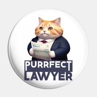 Just a Purrfect Lawyer Cat Pin