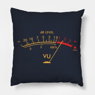 VU meter - gift idea for retro music lovers, audio engineers, musicians, disco, techno music fans, dj, 80s, 90s, best for birthday, christmas gift, cassette, vinyl, records, collectors gift, Pillow