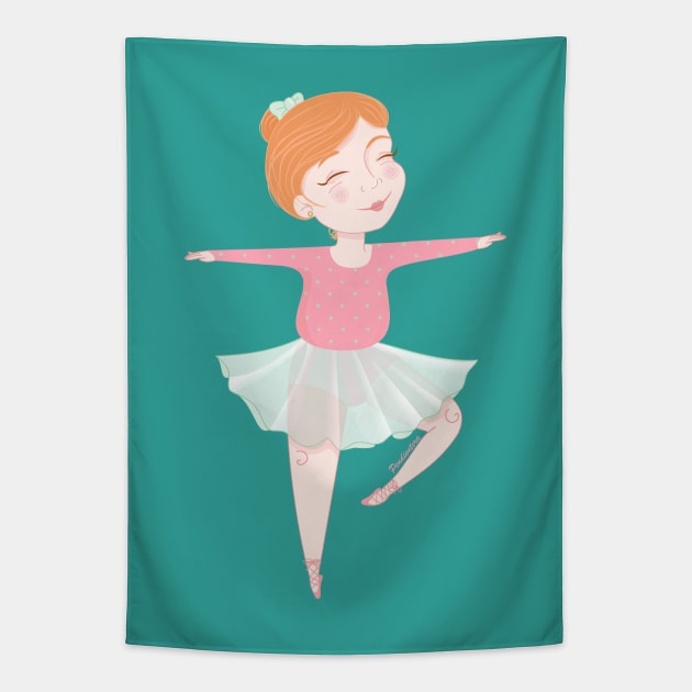 Cute ballerina Tapestry by Pendientera