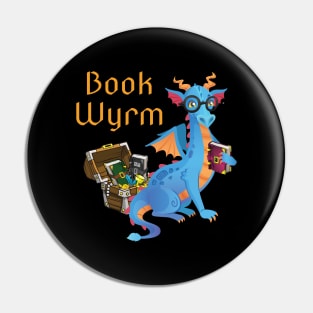 Book Wyrm Reading Dragon Pin