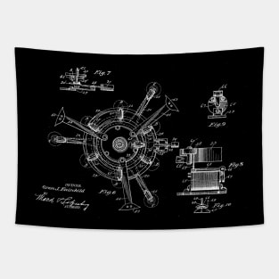 Automatic Bowling Machine Vintage Patent Drawing Tapestry