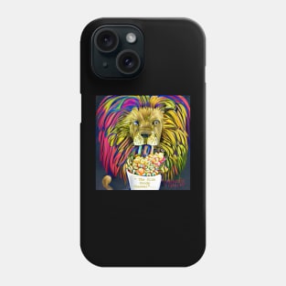 S.G. Lion eating cereal. Amazing peaceful calming Phone Case