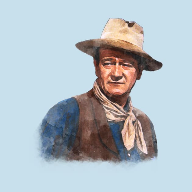 John Wayne "The Duke" - Watercolor by classicmovieart