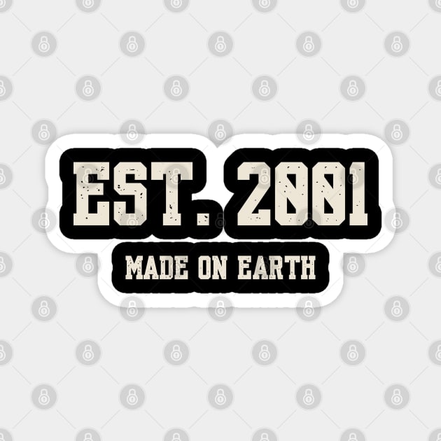 2001 Birthday Vintage Varsity Magnet by Stylecombinator