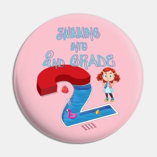 Swimming Into 2nd Grade Back To School Girl Pin