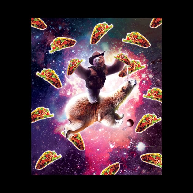 Cowboy Space Sloth On Polar Bear Unicorn - Taco by Random Galaxy