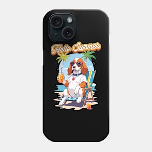 Hello Summer relaxed dog lover summer Phone Case