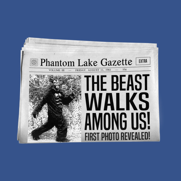 Disover "The Phantom Lake Kids in The Beast Walks Among Us" Newspaper - Mihmiverse - T-Shirt