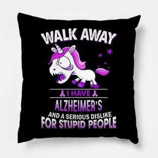 funny Alzheimer's grumpy unicorn warrior Pillow