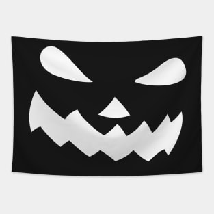 Halloween Mad Pumpkin Face Tapestry