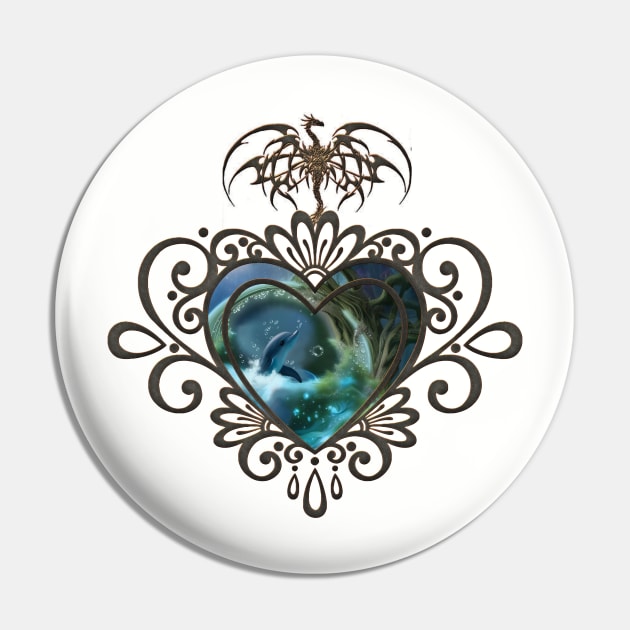 Cute Dolphin in a Bubble the Hearts of the Ocean Pin by Nicky2342