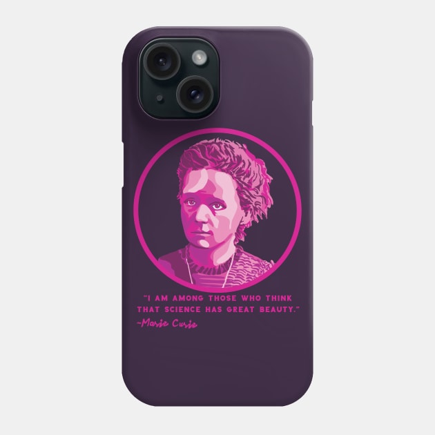 Marie Curie Portrait Phone Case by Slightly Unhinged