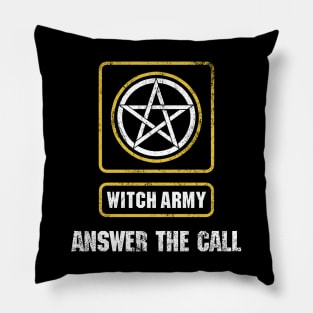 Answer the Call - Motherland Fort Salem Distressed Witch Army logo Pillow