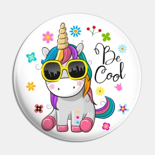 Cute unicorn with sunglasses. Very beautiful design for kids. Pin