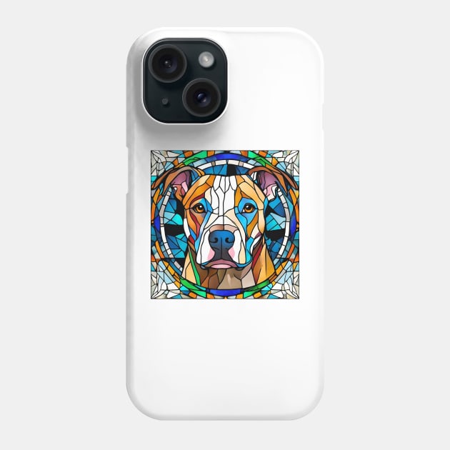 Stained Glass Pitbull Phone Case by Doodle and Things